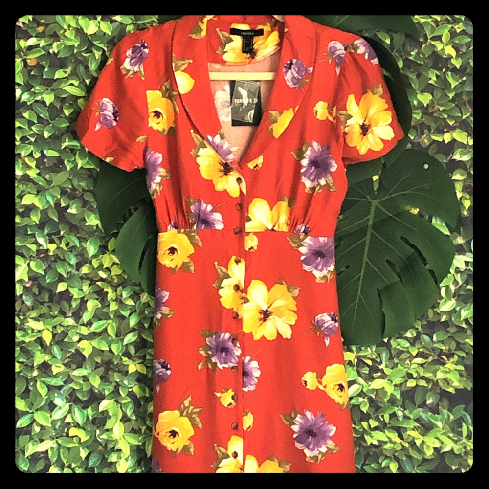 Floral Button Down Dress Size M
